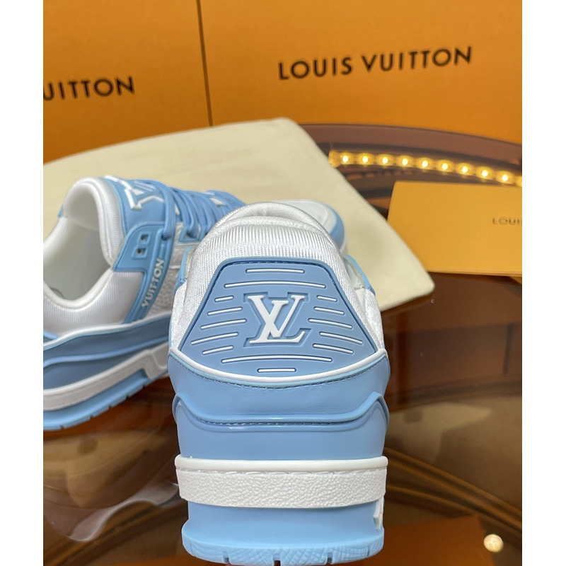 l**is V*t*n trainer blue monogram denim white