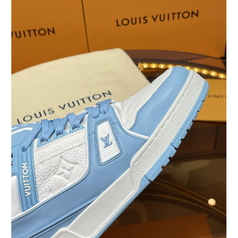 l**is V*t*n trainer blue monogram denim white