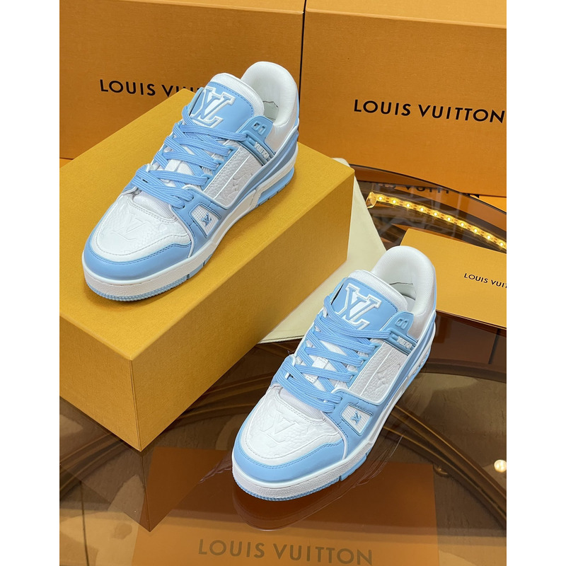 l**is V*t*n trainer blue monogram denim white