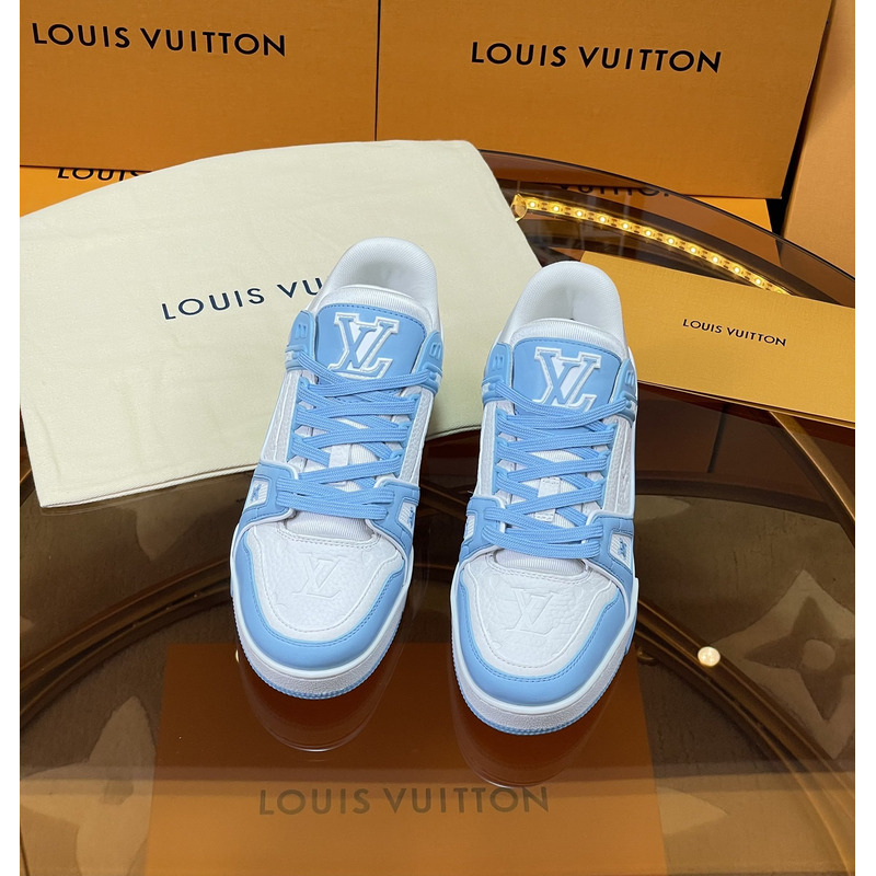 l**is V*t*n trainer blue monogram denim white