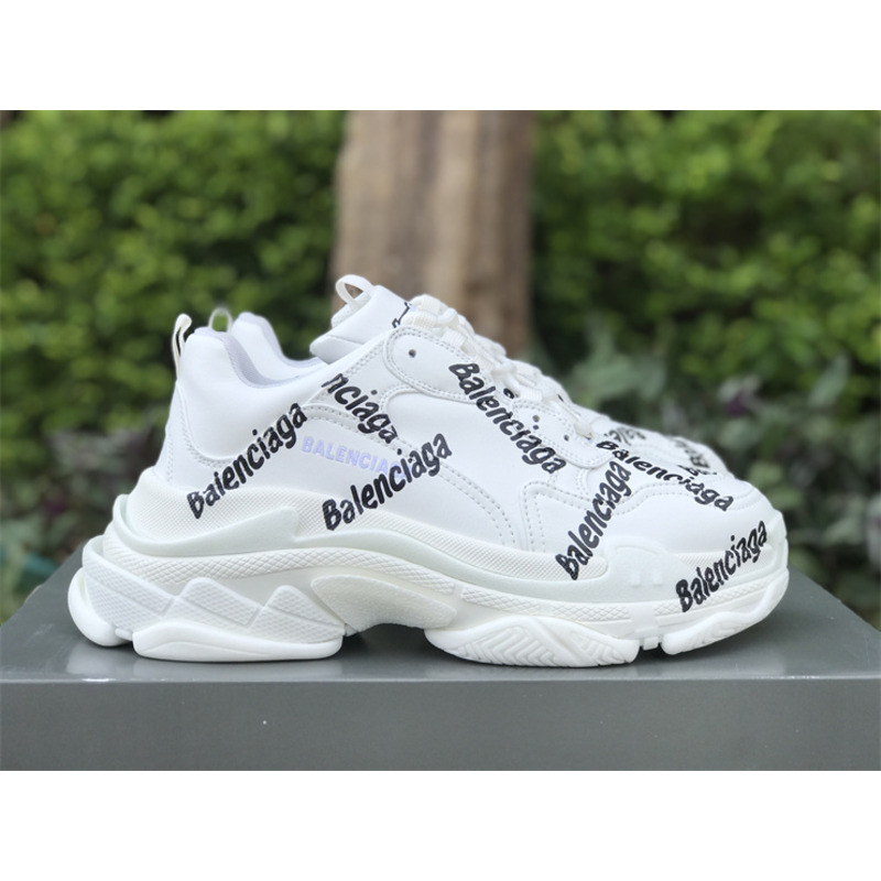 Ba*len*cia*ga triple s logotype trainers in white