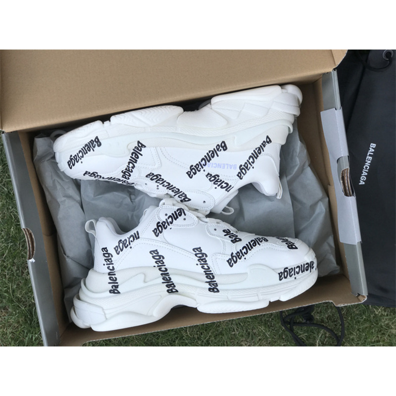 Ba*len*cia*ga triple s logotype trainers in white