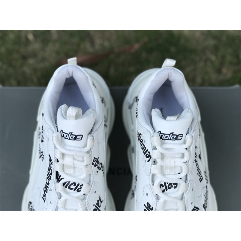 Ba*len*cia*ga triple s logotype trainers in white