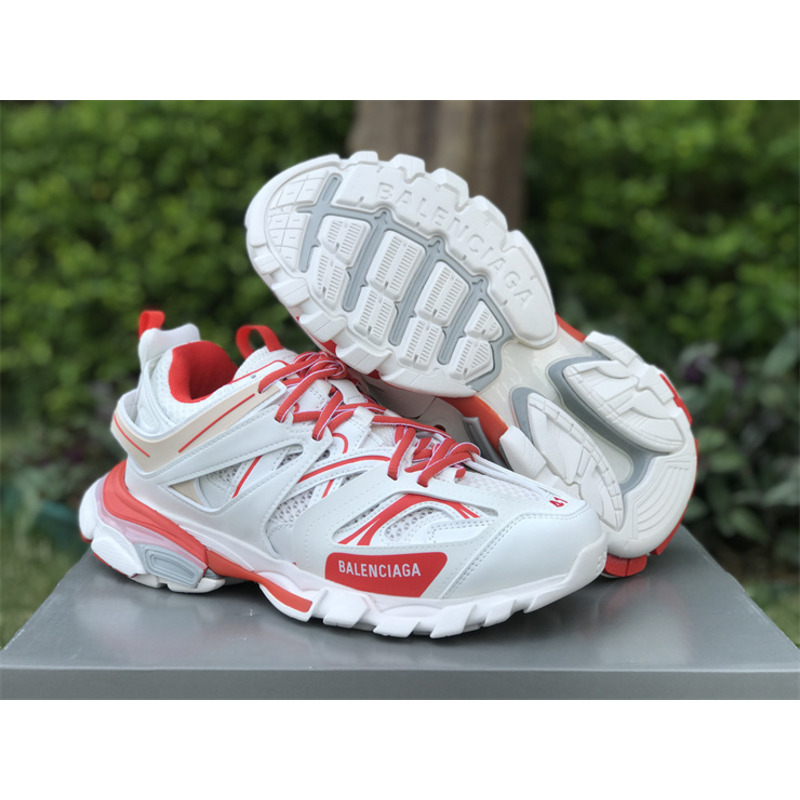 Ba*len*cia*ga track sneaker white red