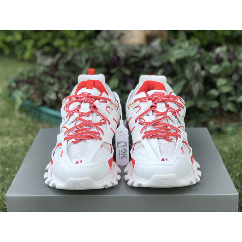 Ba*len*cia*ga track sneaker white red