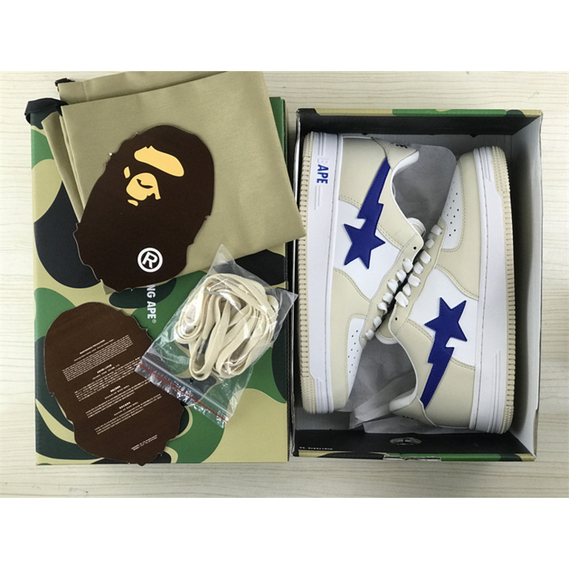 Bape Bapesta FS-001 Low ''Cream Blue''