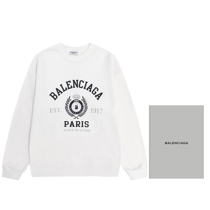 Ba*len*cia*ga collegiate logo sweatshirt white