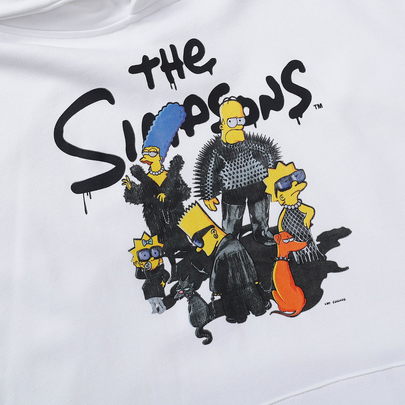 Ba*len*cia*ga x the simpsons cropped hoodie white