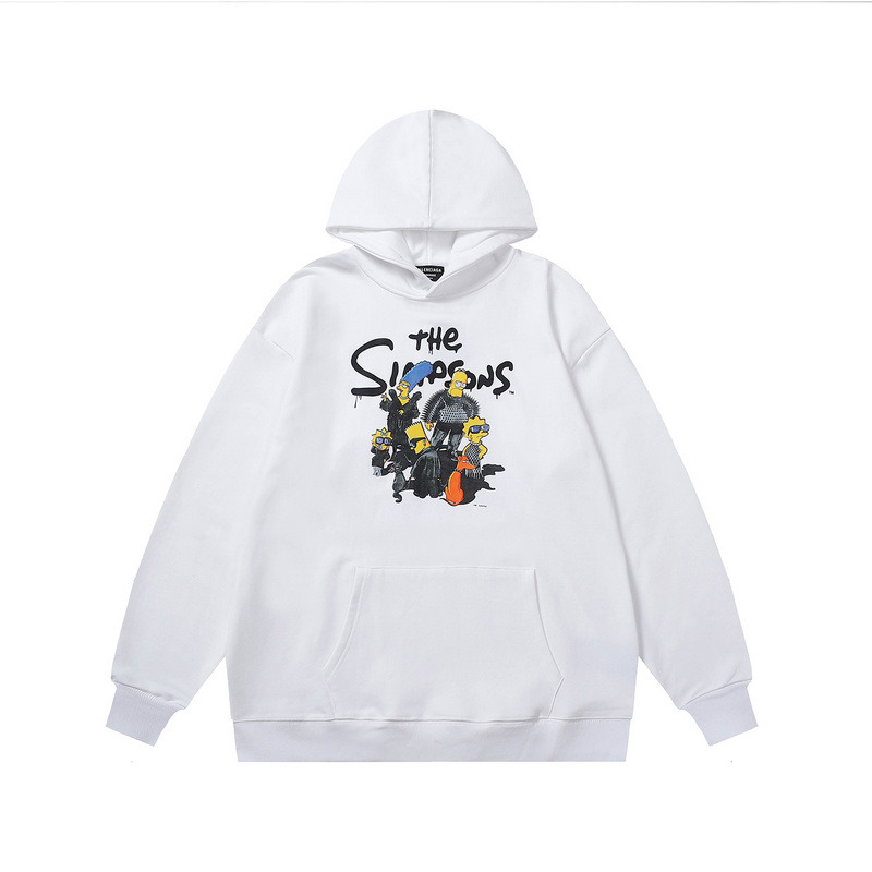 Ba*len*cia*ga x the simpsons cropped hoodie white