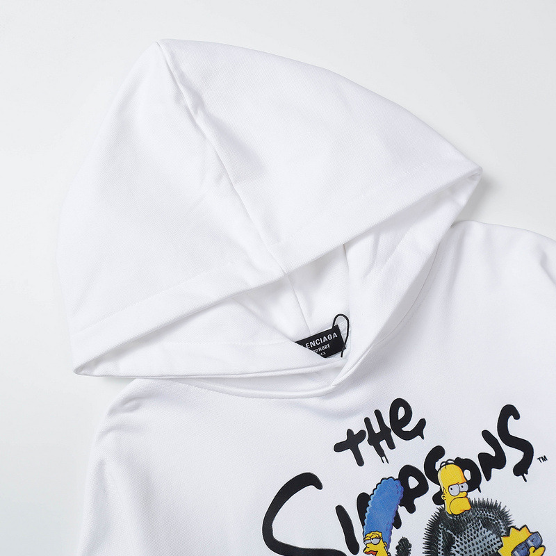 Ba*len*cia*ga x the simpsons cropped hoodie white