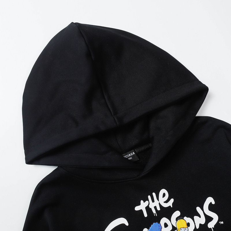 Ba*len*cia*ga x the simpsons wide fit hoodie black