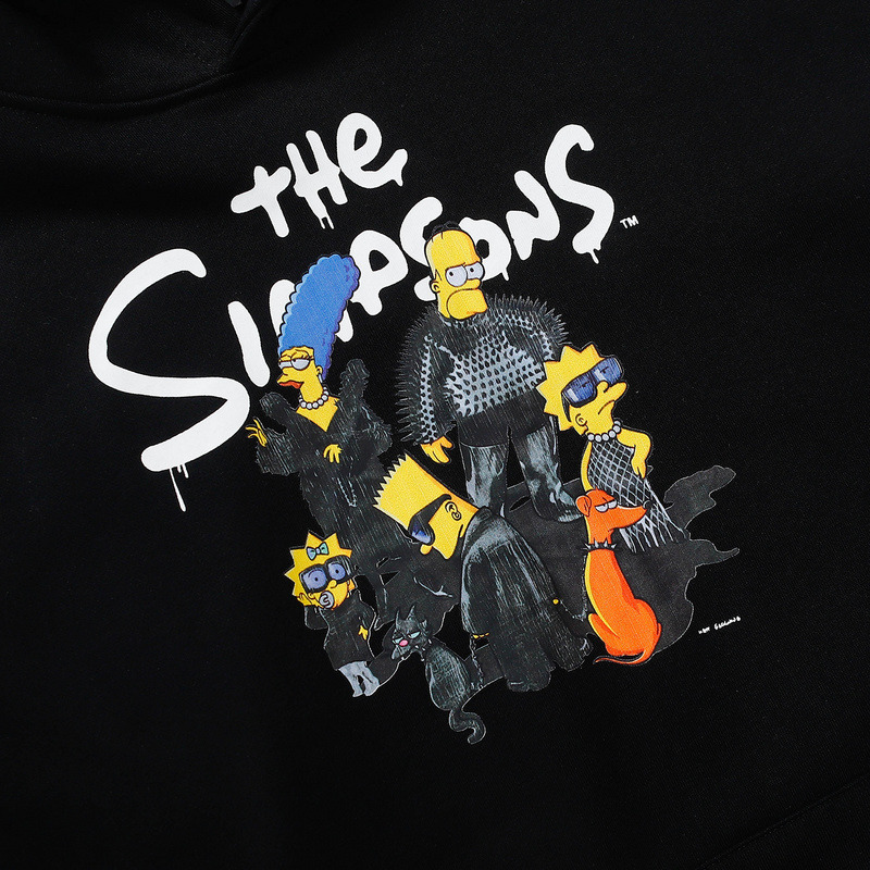 Ba*len*cia*ga x the simpsons wide fit hoodie black