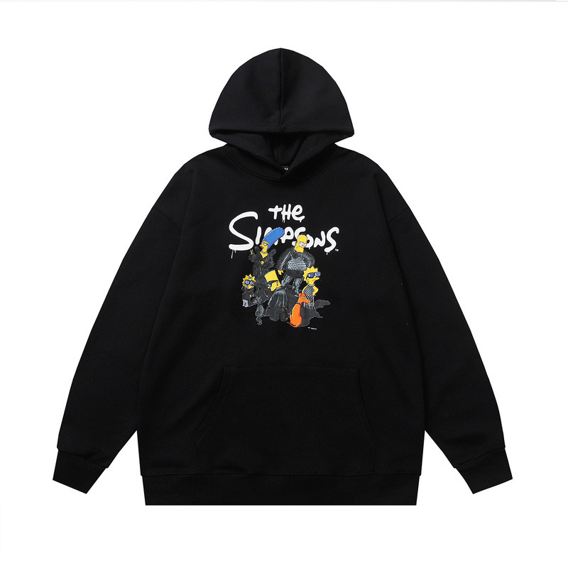 Ba*len*cia*ga x the simpsons wide fit hoodie black