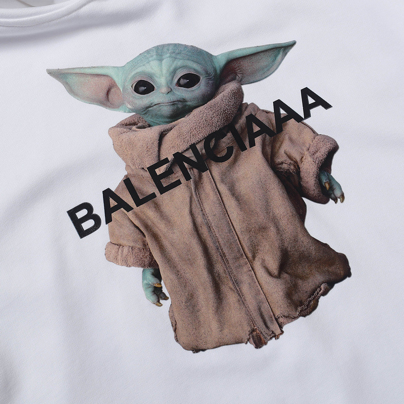 Ba*len*cia*ga yoda hoodie white