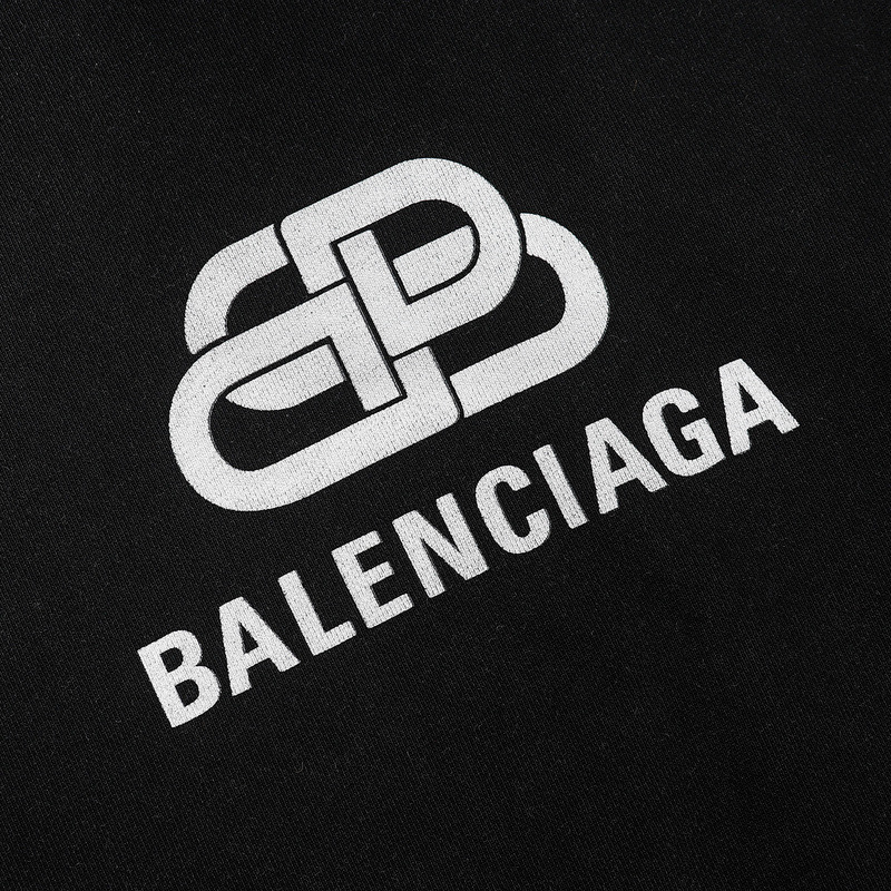 Ba*len*cia*ga bb white logo hoodie black