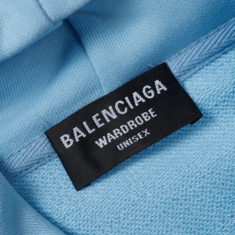 Ba*len*cia*ga bb black logo hoodie blue