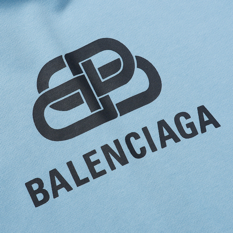 Ba*len*cia*ga bb black logo hoodie blue