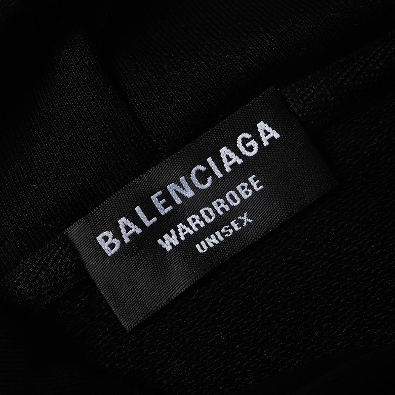 Ba*len*cia*ga bb yellow logo hoodie black