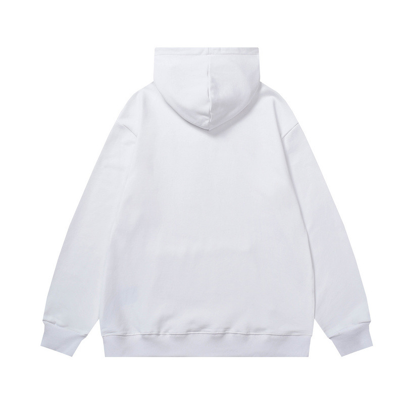 Ba*len*cia*ga script logo oversized popover hoodie white