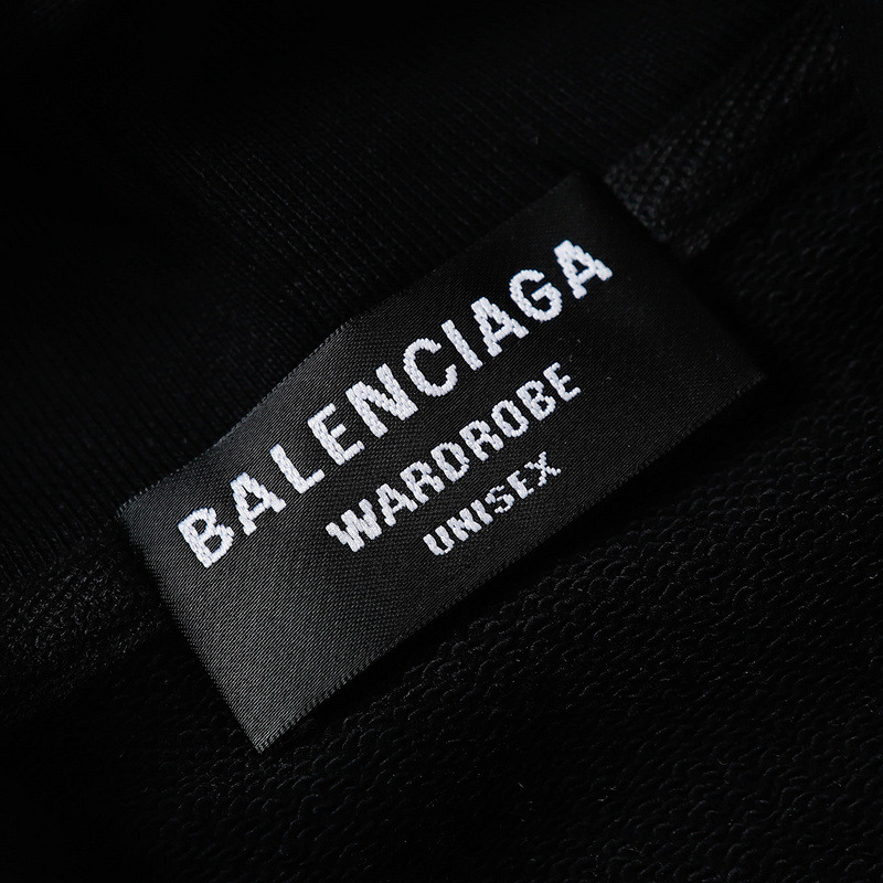 Ba*len*cia*ga script logo oversized popover hoodie black