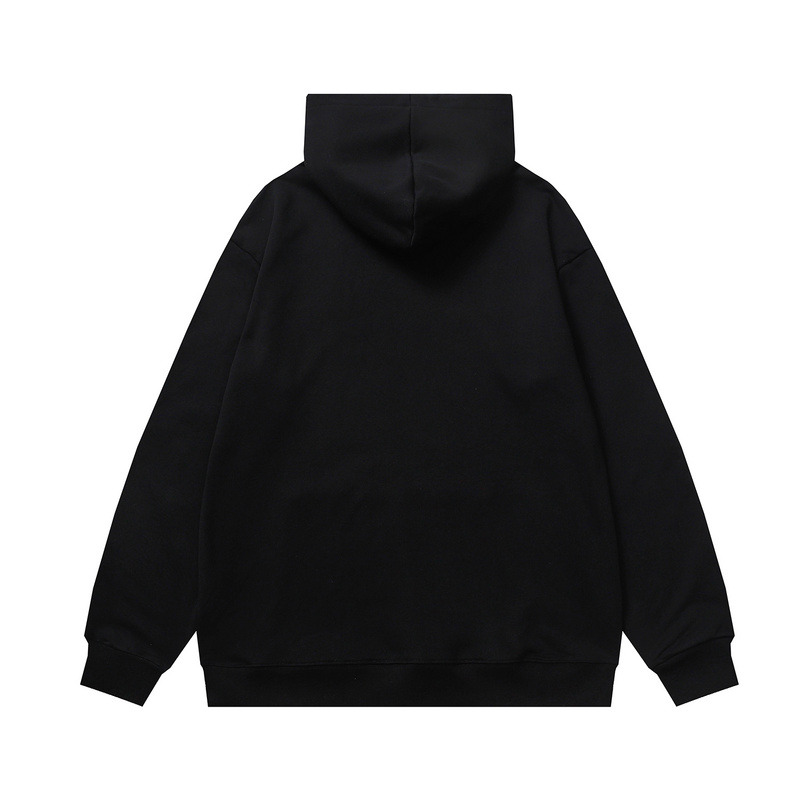 Ba*len*cia*ga script logo oversized popover hoodie black