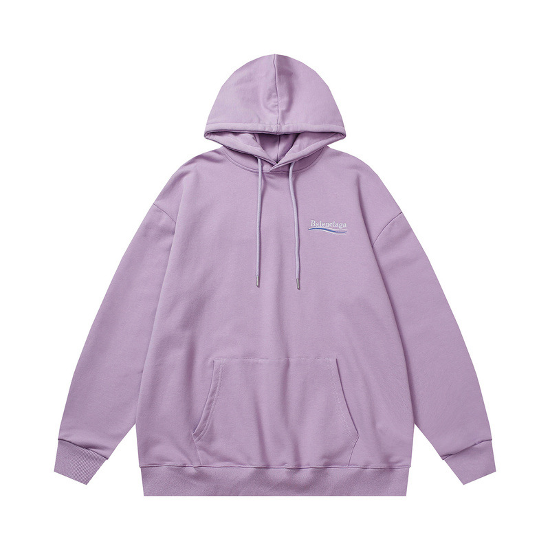 Ba*len*cia*ga logo-print fleece-back cotton-jersey hoodie purple