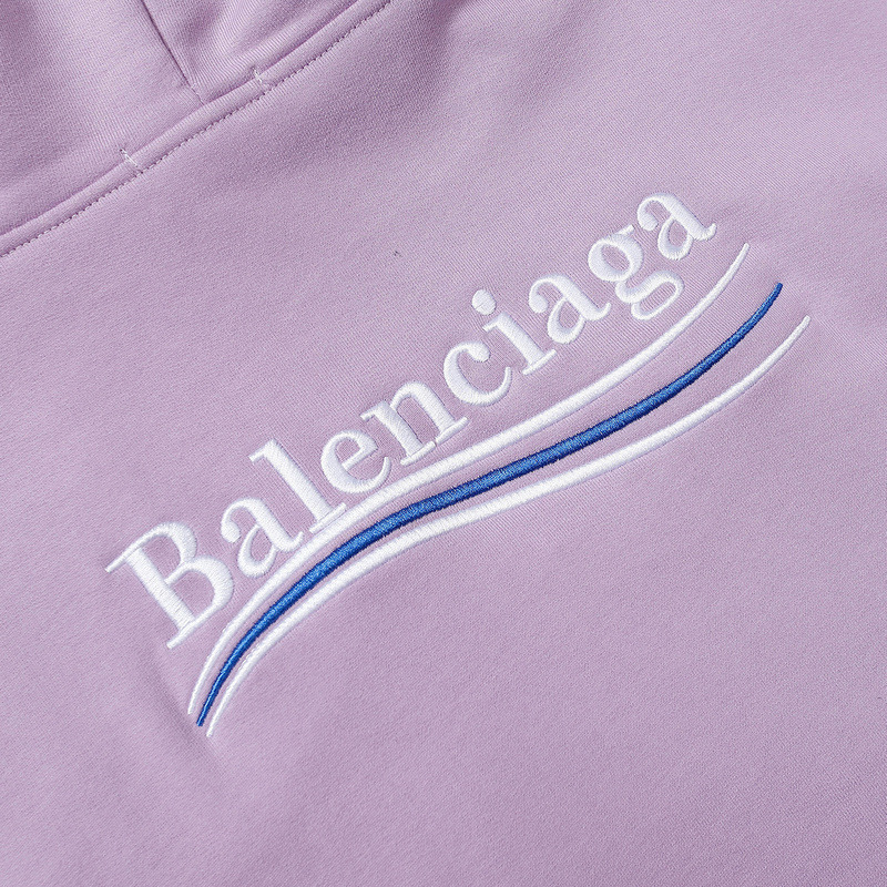 Ba*len*cia*ga logo-print fleece-back cotton-jersey hoodie purple