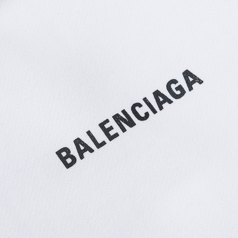 Ba*len*cia*ga logo-print fleece-back cotton-jersey hoodie white