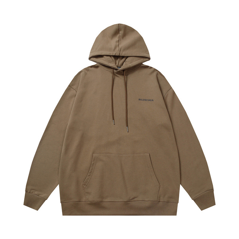 Ba*len*cia*ga logo-print fleece-back cotton-jersey hoodie brown