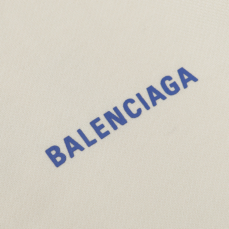 Ba*len*cia*ga logo-print fleece-back cotton-jersey hoodie cream