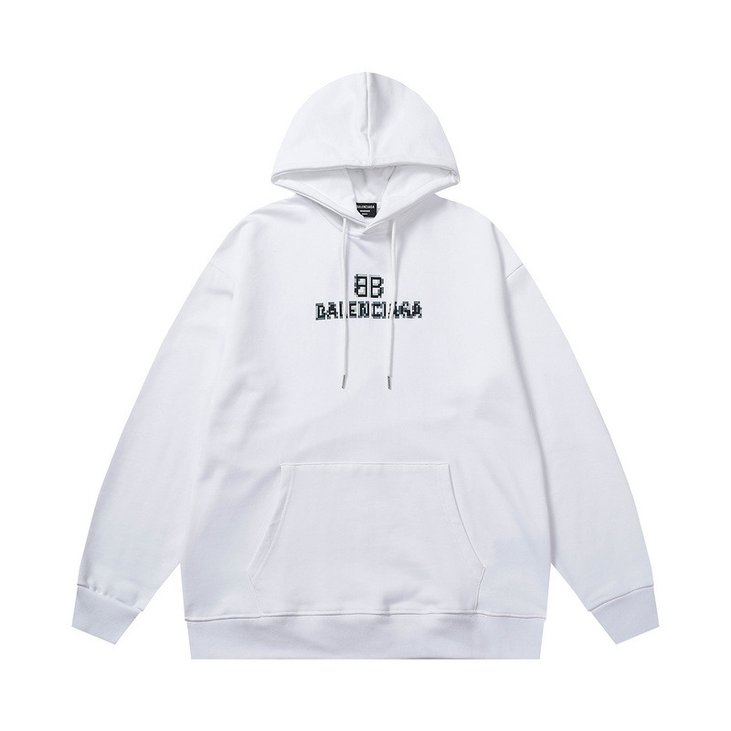 Ba*len*cia*ga bb pixel medium fit hoodie white