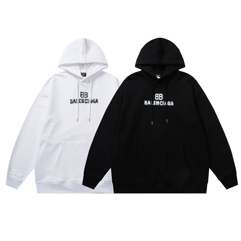 Ba*len*cia*ga bb pixel medium fit hoodie white