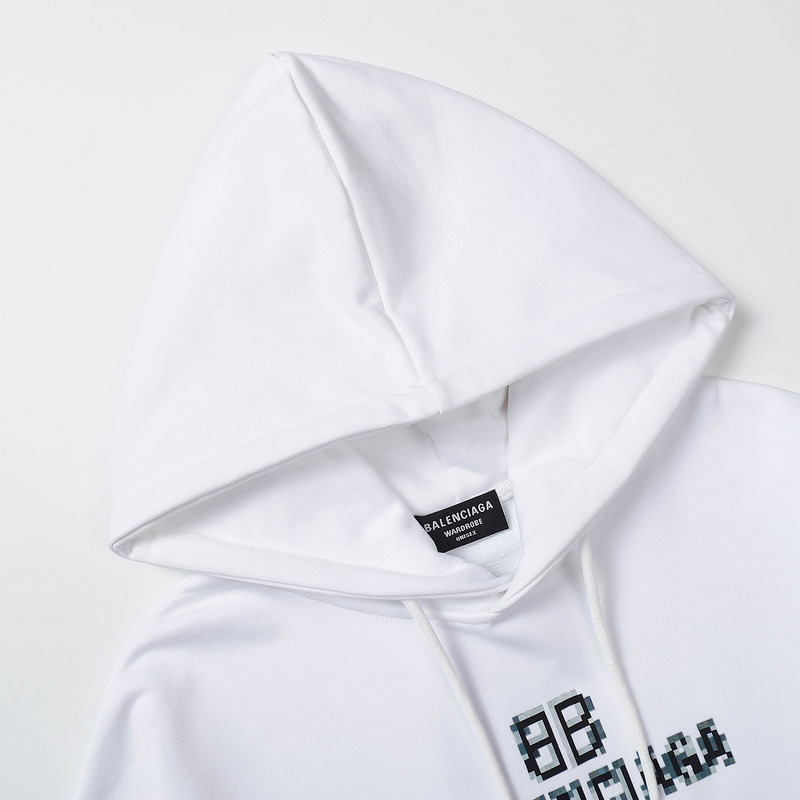 Ba*len*cia*ga bb pixel medium fit hoodie white