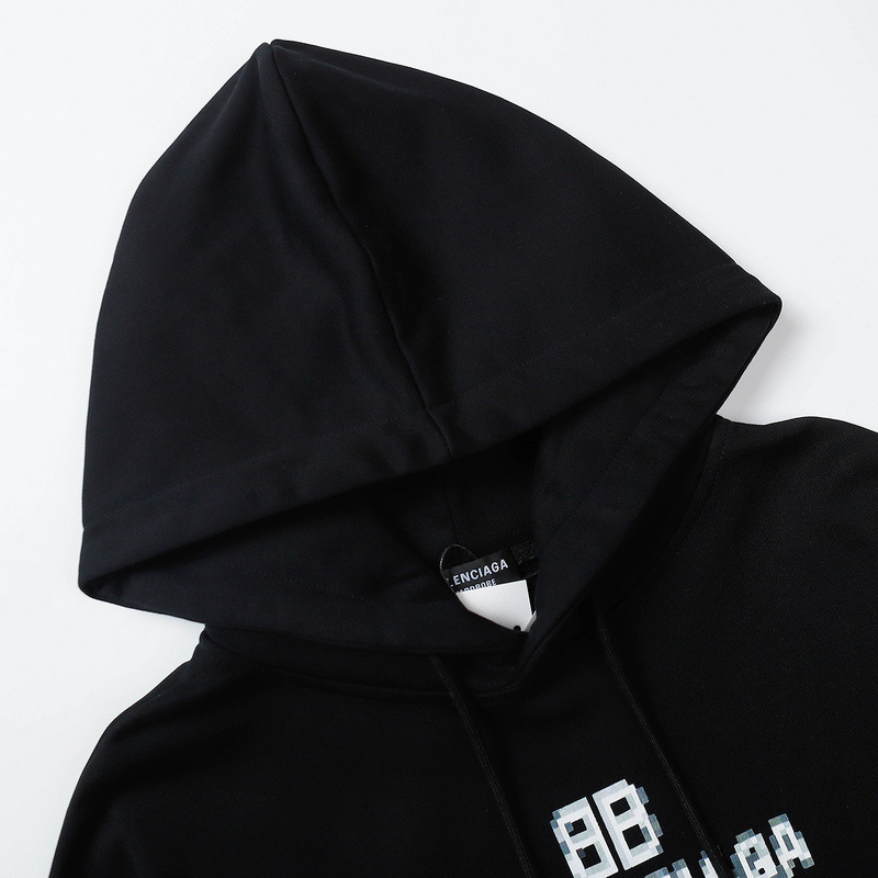 Ba*len*cia*ga bb pixel medium fit hoodie black