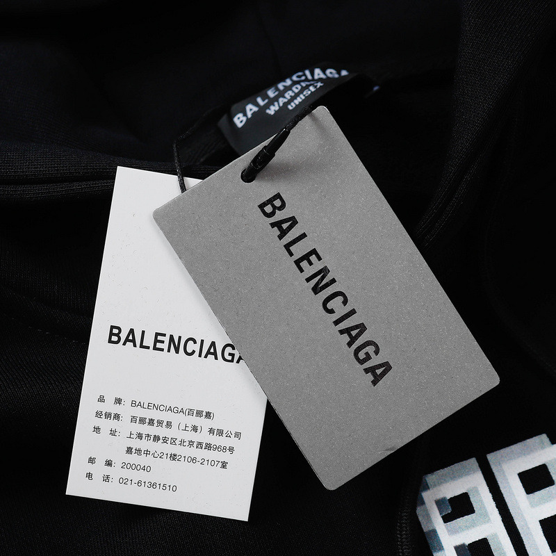 Ba*len*cia*ga bb pixel medium fit hoodie black