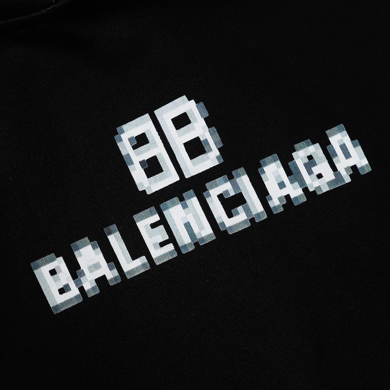 Ba*len*cia*ga bb pixel medium fit hoodie black