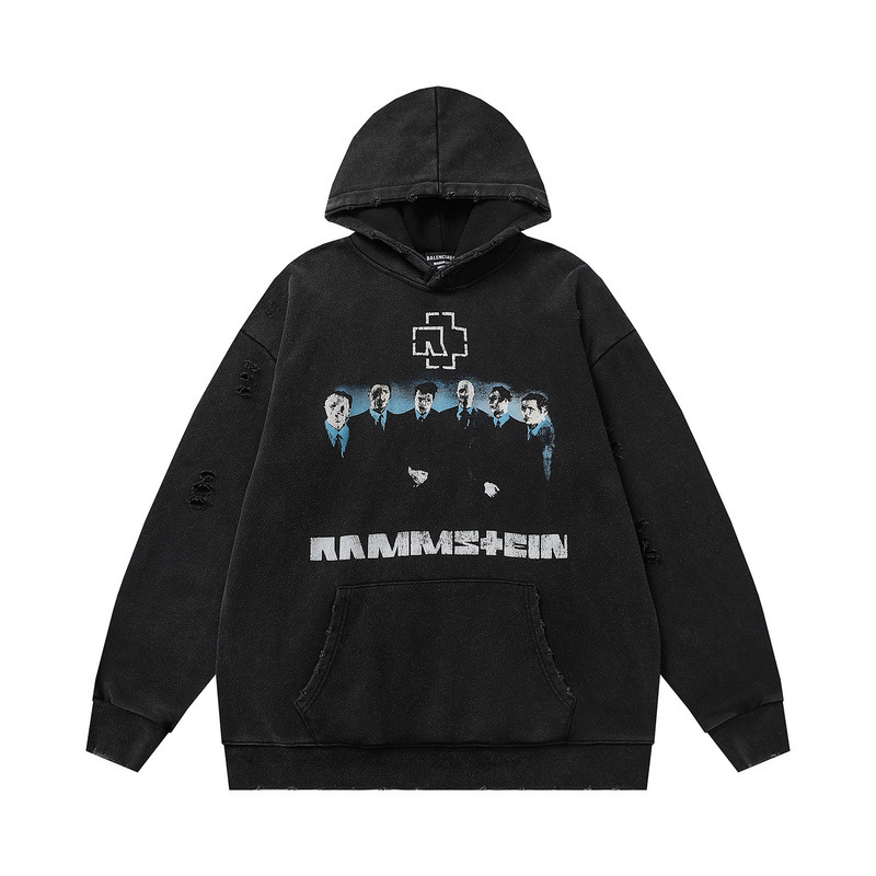 Ba*len*cia*ga x rammstein hoodie black