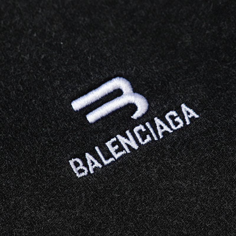 Ba*len*cia*ga logo-embroidered cotton-jersey hoodie black