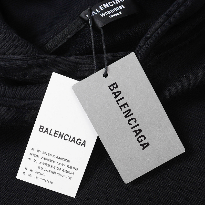 Ba*len*cia*ga medium fit barcode hoodie black