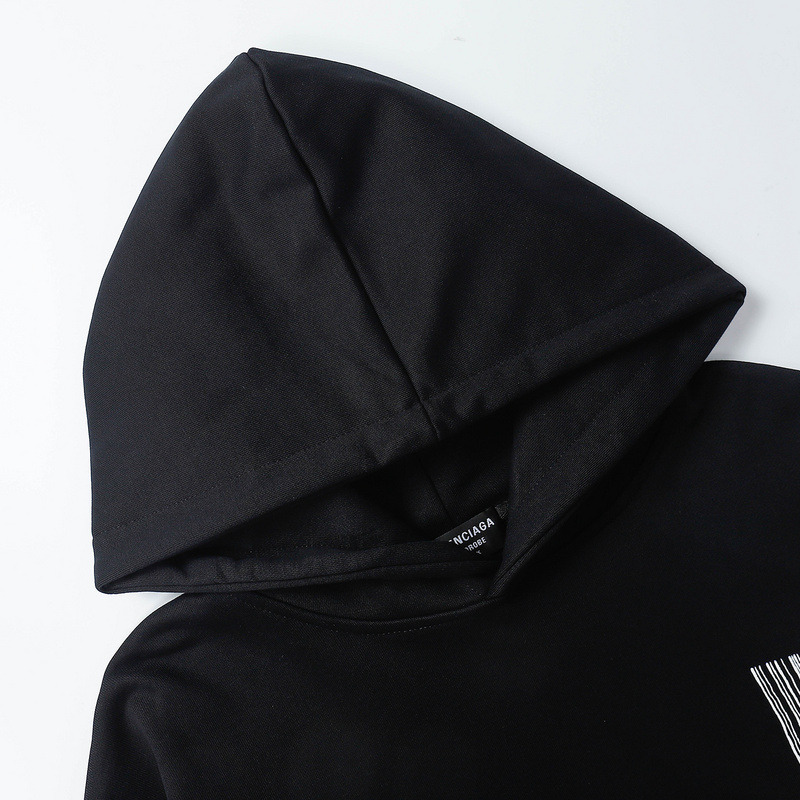 Ba*len*cia*ga medium fit barcode hoodie black