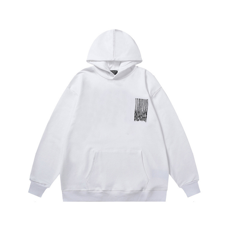 Ba*len*cia*ga medium fit barcode hoodie white