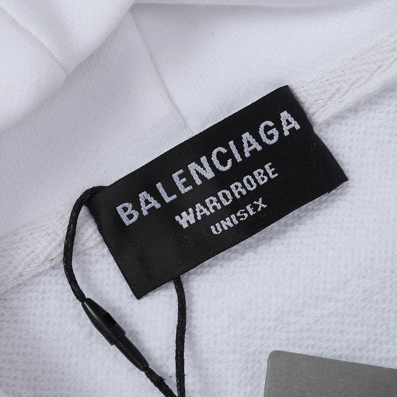 Ba*len*cia*ga medium fit barcode hoodie white