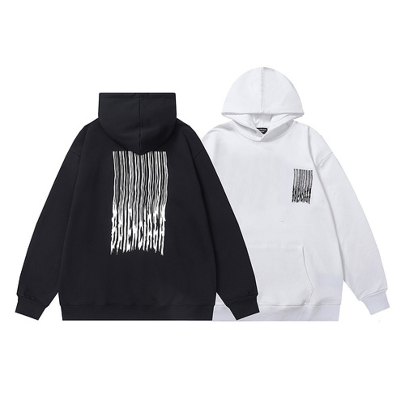 Ba*len*cia*ga medium fit barcode hoodie white