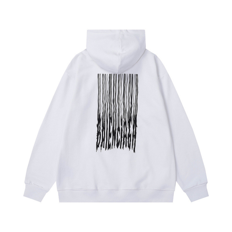 Ba*len*cia*ga medium fit barcode hoodie white