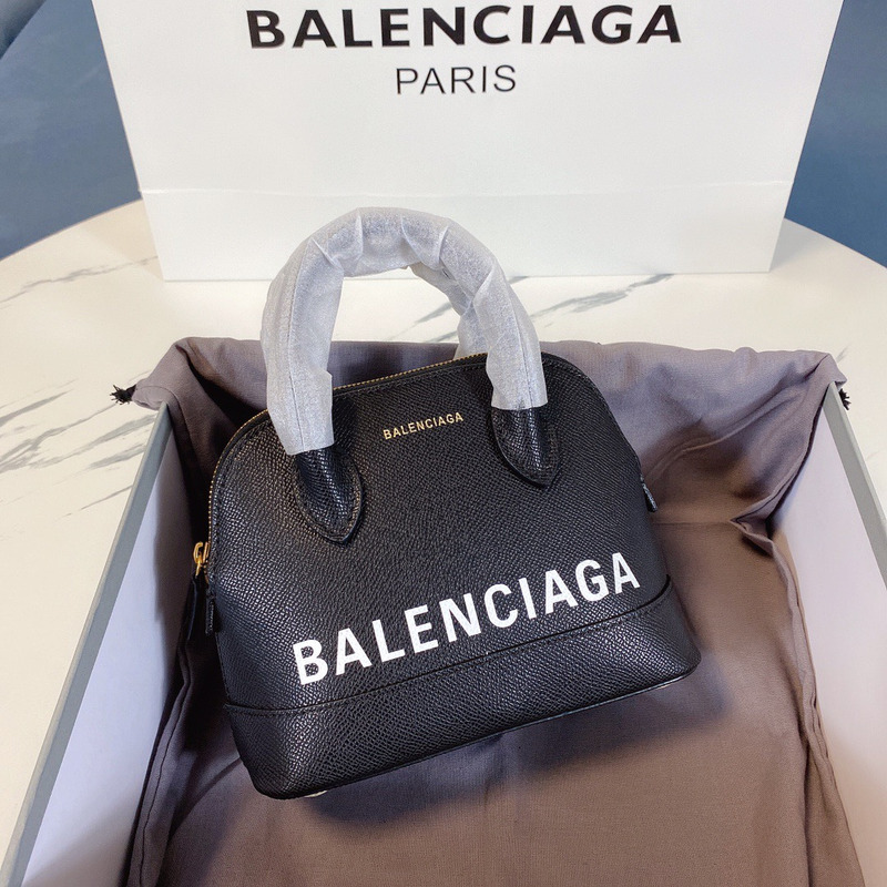 Ba*len*cia*ga women''s ville  handbag in black/white with letters in both sides