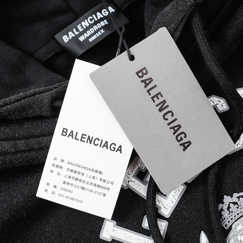 Ba*len*cia*ga logo cotton hoodie sweatshirt