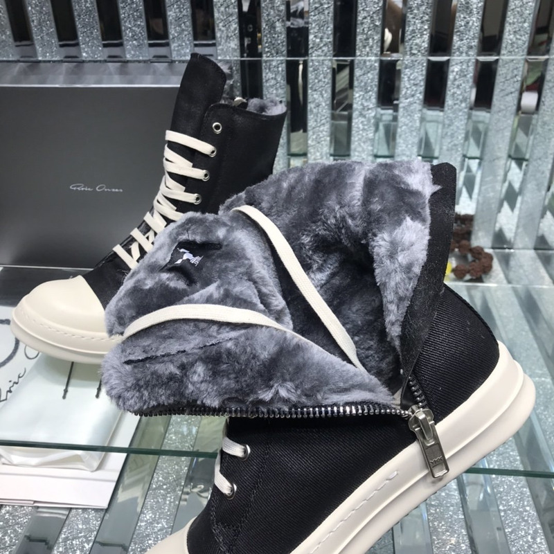 Rick Owens Drkshdw  Denim High Top Sneakers Black