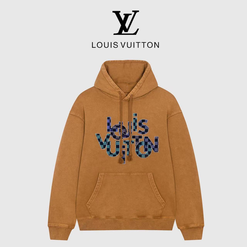 l**is V*t*n logo print hoodie brown