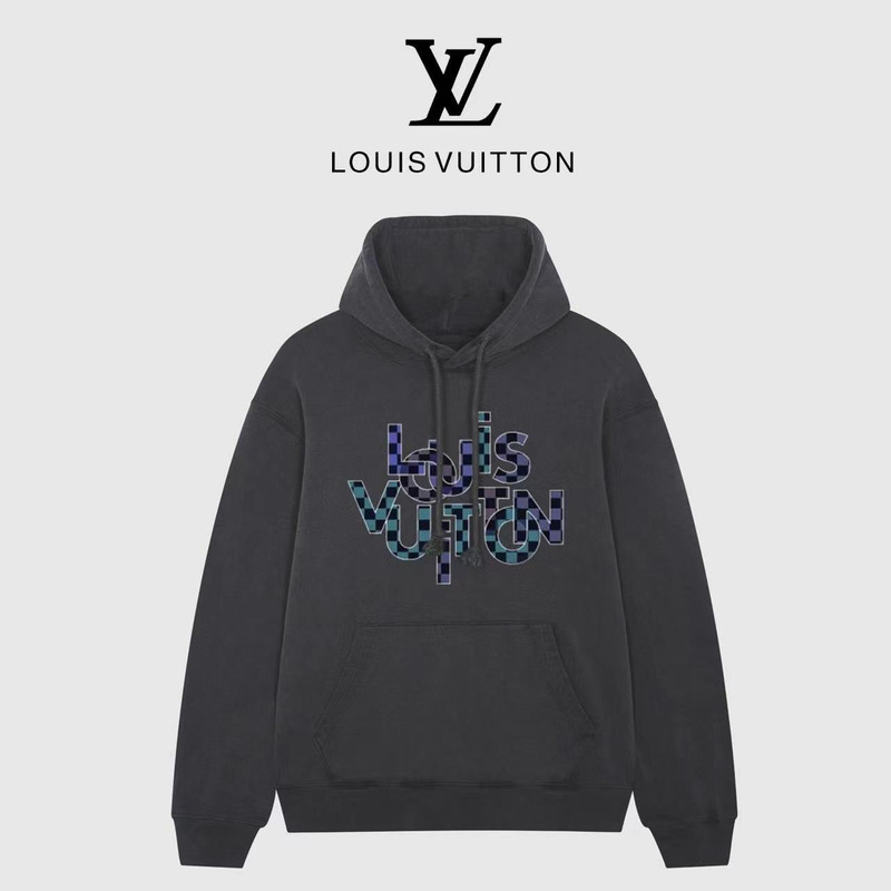 l**is V*t*n logo print hoodie black