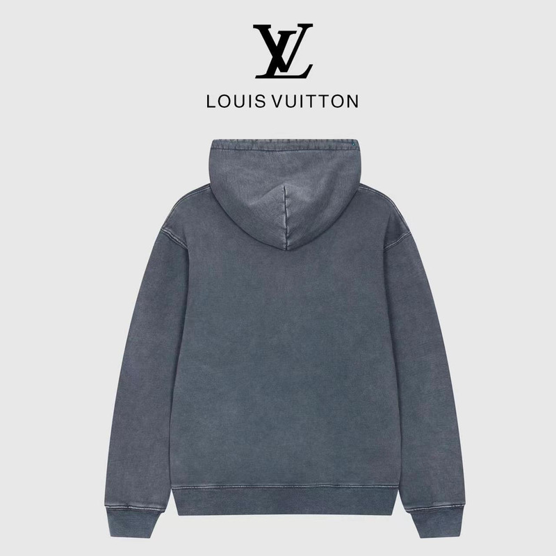 l**is V*t*n logo print hoodie grey